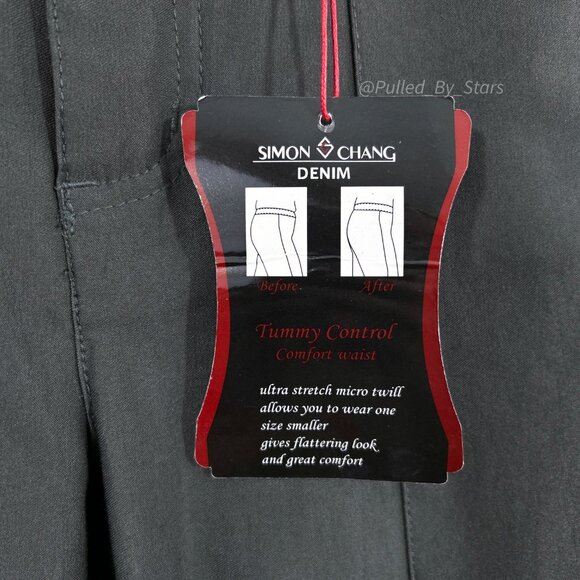 SIMON CHANG DENIM Tummy Control Micro Twill Straight Leg Pant Size 2 NWT - Picture 10 of 12
